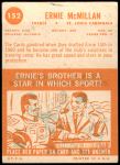 1963 Topps #152  Ernie McMillan  Back Thumbnail