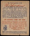 1949 Bowman #111  Red Schoendienst  Back Thumbnail
