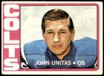 1972 Topps #165  Johnny Unitas  Front Thumbnail