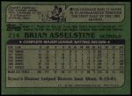 1982 Topps #214  Brian Asselstine  Back Thumbnail