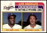 1982 Topps #311   -  Dusty Baker / Burt Hooton Dodgers Leaders Front Thumbnail