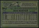 1982 Topps #145  Bob Horner  Back Thumbnail