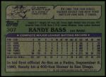1982 Topps #307  Randy Bass  Back Thumbnail
