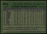 1982 Topps #733  Larry McWilliams  Back Thumbnail