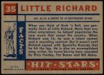 1957 Topps Hit Stars #35  Little Richard  Back Thumbnail