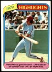 1980 Topps #4   -  Pete Rose   Highlights Front Thumbnail