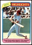 1980 Topps #4   -  Pete Rose   Highlights Front Thumbnail