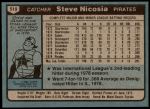 1980 Topps #519  Steve Nicosia  Back Thumbnail