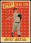 1958 Topps #487   -  Mickey Mantle All-Star Front Thumbnail