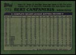1982 Topps #772  Bert Campaneris  Back Thumbnail