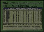 1982 Topps #393  Al Hrabosky  Back Thumbnail