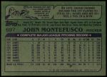 1982 Topps #697  John Montefusco  Back Thumbnail