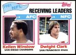 1982 Topps #258   -  Kellen Winslow / Dwight Clark Receiving Leaders Front Thumbnail