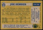 1982 Topps #398  Joe Senser  Back Thumbnail