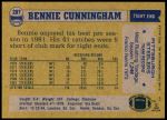 1982 Topps #207  Bennie Cunningham  Back Thumbnail