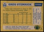 1982 Topps #106  Greg Stemrick  Back Thumbnail