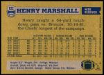 1982 Topps #122  Henry Marshall  Back Thumbnail