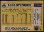 1982 Topps #106  Greg Stemrick  Back Thumbnail