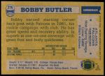 1982 Topps #276  Bobby Butler  Back Thumbnail
