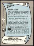1989 Pacific Legends #119  Buddy Lewis  Back Thumbnail