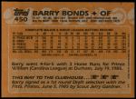 1988 Topps #450  Barry Bonds  Back Thumbnail