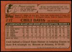 1982 Topps Traded #23 T Chili Davis  Back Thumbnail