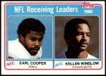 1981 Topps #2   -  Kellen Winslow / Earl Cooper Receiving Leaders Front Thumbnail