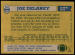 1982 Topps #112  Joe Delaney  Back Thumbnail