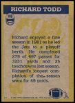 1982 Topps #182   -  Richard Todd In Action Back Thumbnail