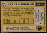 1982 Topps #241  Kellen Winslow  Back Thumbnail