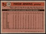 1981 Topps #158  Fergie Jenkins  Back Thumbnail