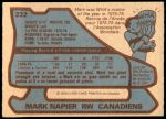 1979 O-Pee-Chee #222  Mark Napier  Back Thumbnail