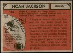 1980 Topps #186  Noah Jackson  Back Thumbnail