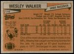 1981 Topps #118  Wesley Walker  Back Thumbnail