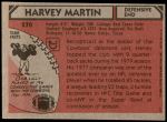 1980 Topps #270  Harvey Martin  Back Thumbnail