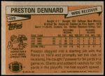 1981 Topps #489  Preston Dennard  Back Thumbnail