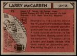 1980 Topps #183  Larry McCarren  Back Thumbnail
