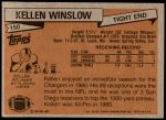 1981 Topps #150  Kellen Winslow  Back Thumbnail