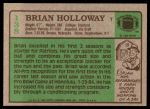 1984 Topps #138  Brian Holloway  Back Thumbnail