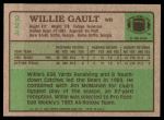 1984 Topps #224  Willie Gault  Back Thumbnail