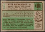 1984 Topps #230  Mike Richardson  Back Thumbnail