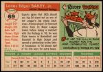 1955 Topps #69  Ed Bailey  Back Thumbnail