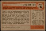 1954 Bowman #180  Joe Tipton  Back Thumbnail