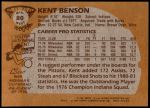 1981 Topps #80 MW Kent Benson  Back Thumbnail