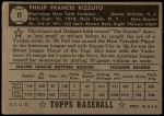 1952 Topps #11 Phil Rizzuto Back Thumbnail