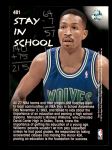 1993 Upper Deck #481   -  Micheal Williams Stay in School Back Thumbnail
