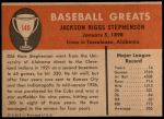 1961 Fleer #140  Riggs Stephenson  Back Thumbnail