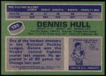1976 Topps #195  Dennis Hull  Back Thumbnail