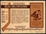 1973 O-Pee-Chee #1  Alex Delvecchio  Back Thumbnail