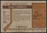 1973 O-Pee-Chee #122  Real Lemieux  Back Thumbnail